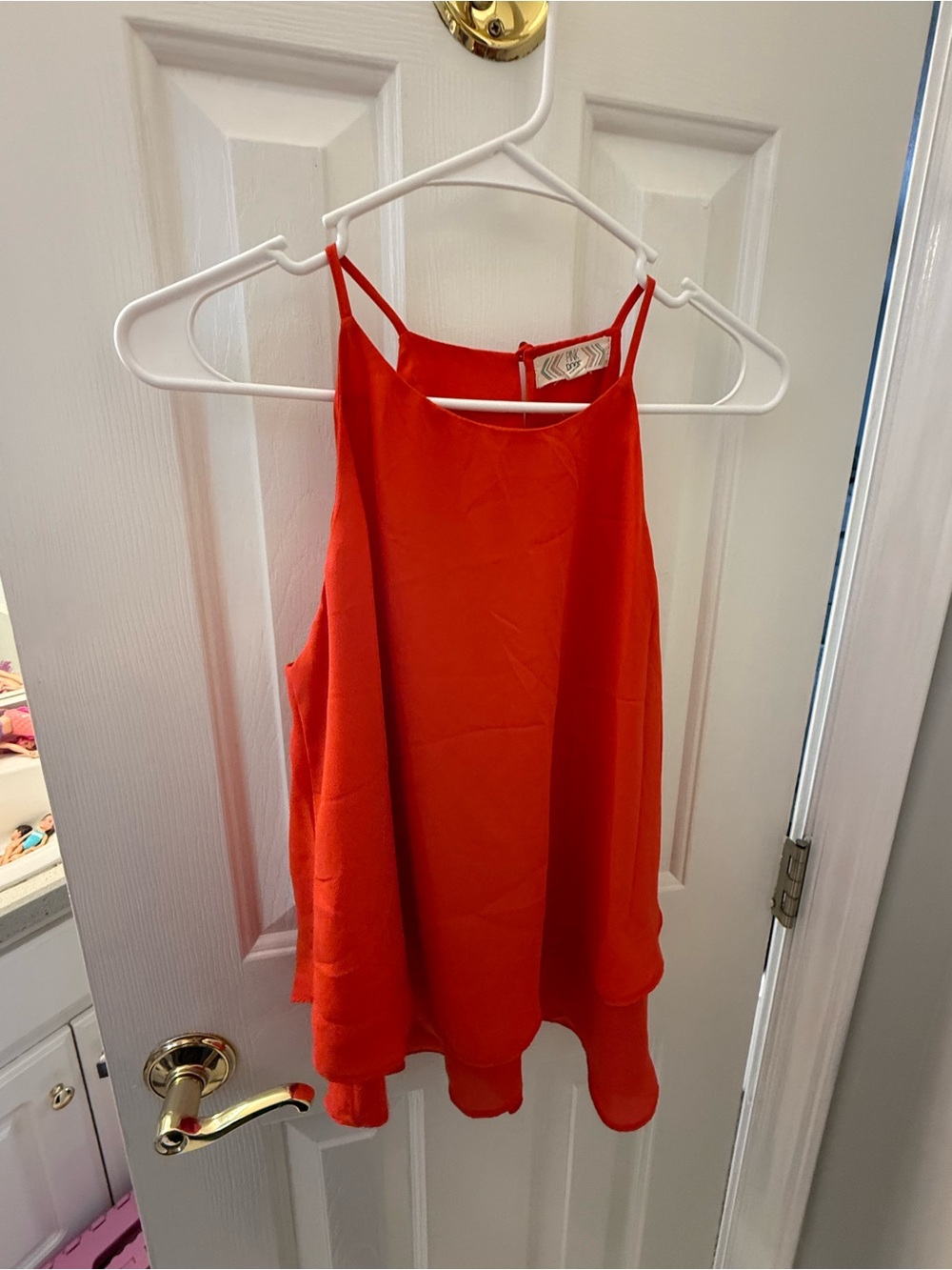 Pink Rose Bright Red Spaghetti Strap Camisole